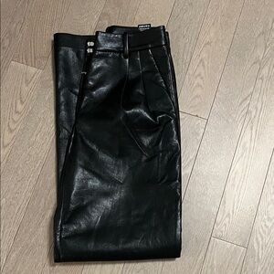 Wilfred Black Leather-Style Trousers